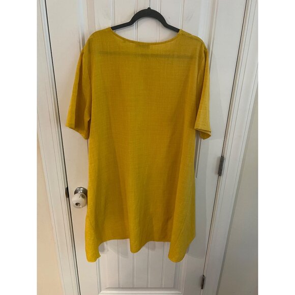 Yellow Patrizia Luca Mustard Yellow Gold Womens Tunic Top High Low Size‎ XL - Picture 4 of 4